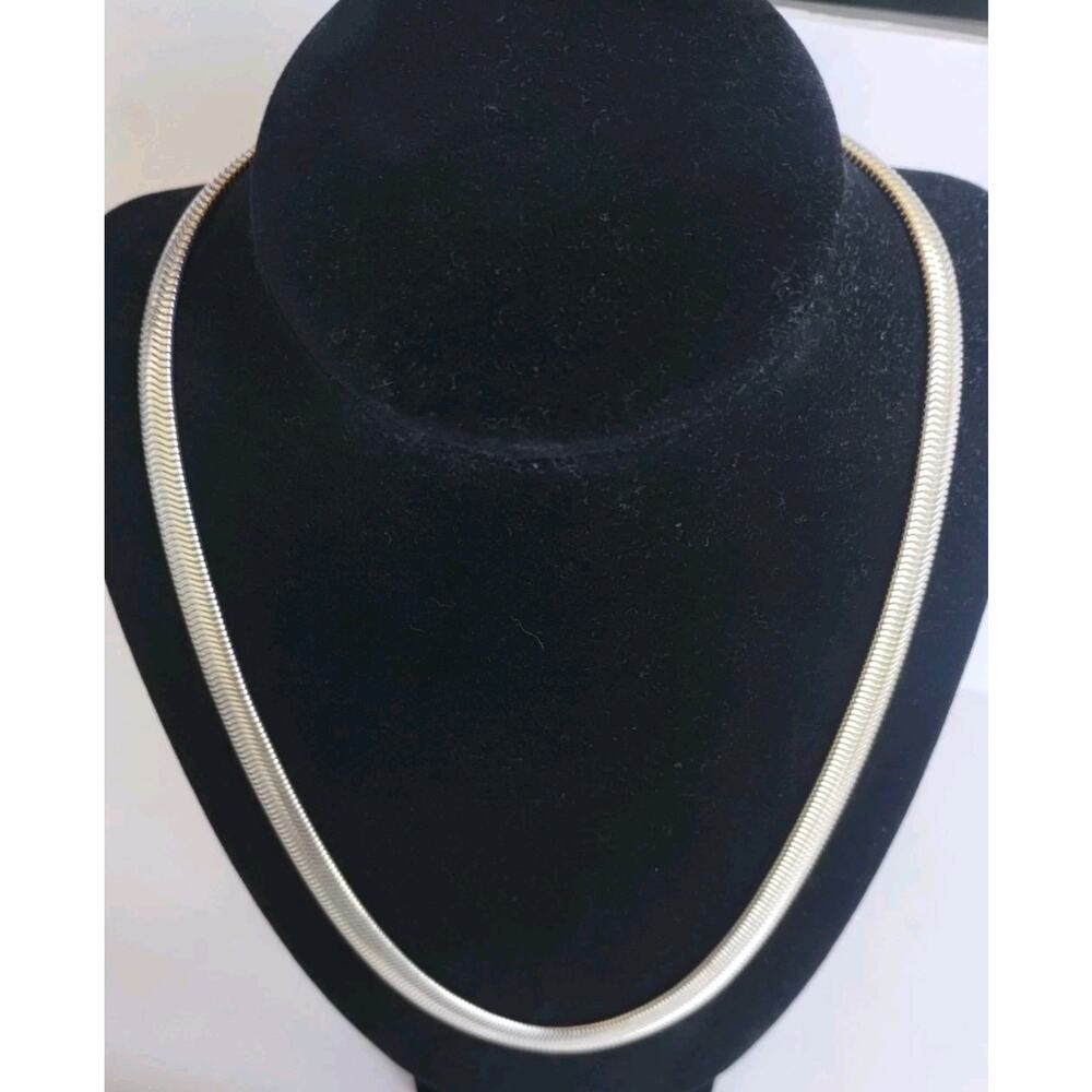 MILOR Italy Gorgeous Solid 925 Sterling Silver Silky Puffy Chain Necklace 20"